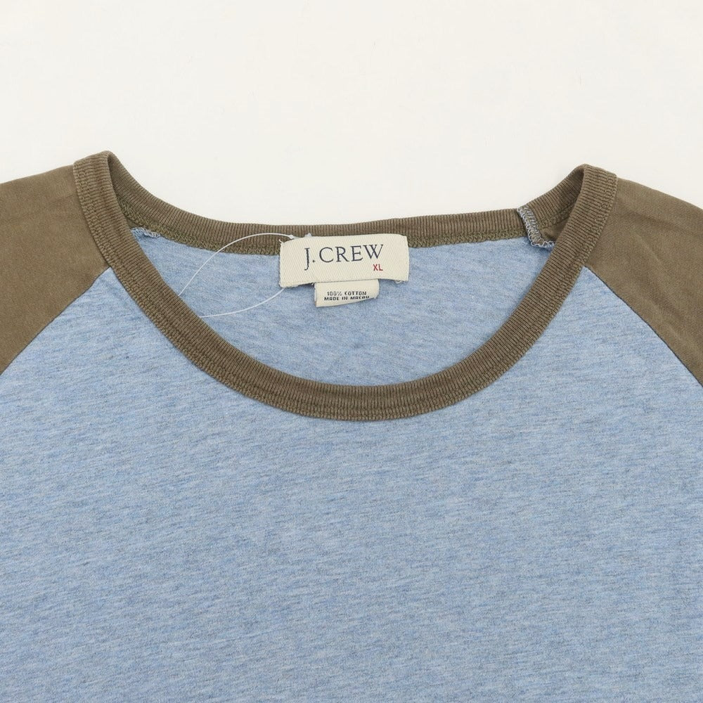 【中古】ジェイクルー J.CREW コットン 長袖 クルーネック Ｔシャツ ライトブルーxオリーブ【サイズXL】【BLU】【S/S/A/W】【状態ランクC】【メンズ】【768895】
[EPD]