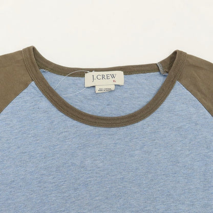 [Used] J.CREW Cotton Long Sleeve Crew Neck T-Shirt Light Blue x Olive [Size XL] [BLU] [S/S/A/W] [Condition Rank C] [Men&