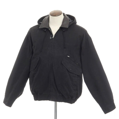 [Used] Supreme 2023 Autumn/Winter Leather Collar Utility Jacket Cotton Padded Utility Jacket Blouson Black [Size L] [BLK] [A/W] [Condition Rank C] [Men&