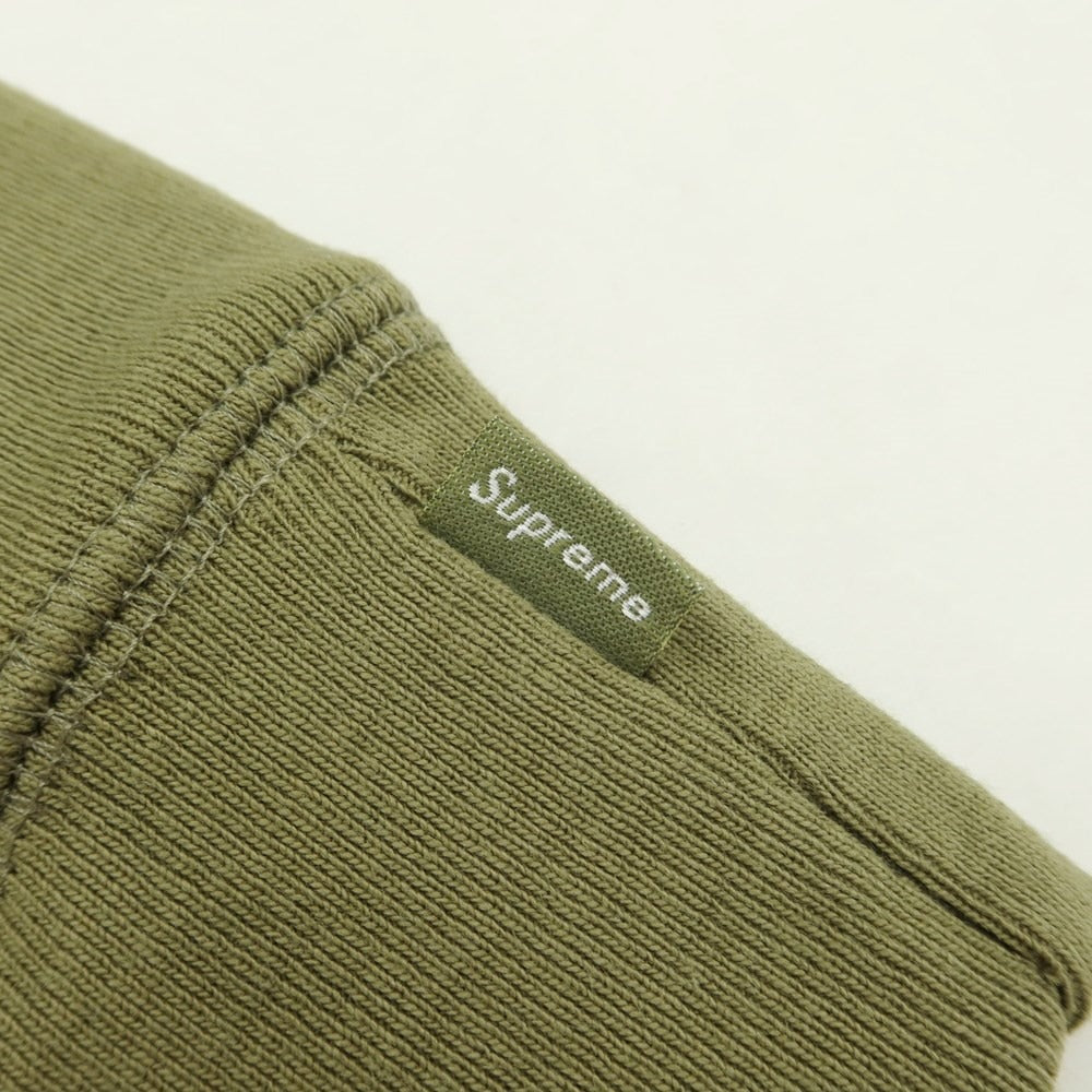 [Used] Supreme 2023 Fall/Winter Embroidered Logo Fleece-Lined Sweatshirt Hoodie Olive Green [Size M] [GRN] [A/W] [Condition Rank B] ​​[Men&