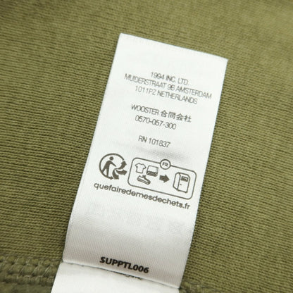 [Used] Supreme 2023 Fall/Winter Embroidered Logo Fleece-Lined Sweatshirt Hoodie Olive Green [Size M] [GRN] [A/W] [Condition Rank B] ​​[Men&