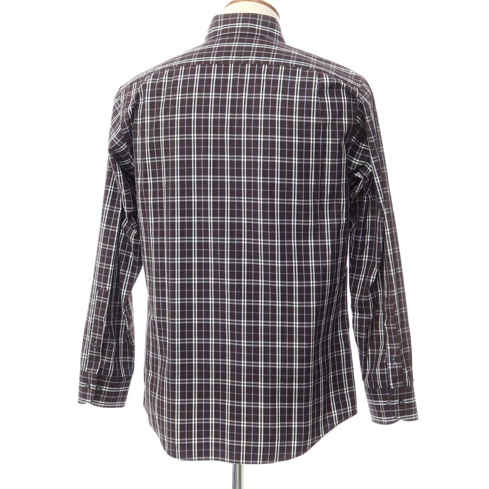 [Used] Burberry Black Label BURBERRY BLACK LABEL Cotton Check Button-down Casual Shirt Brown x Navy [Size 2] [BRW] [S/S/A/W] [Condition Rank B] ​​[Men&