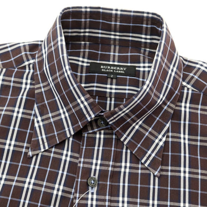 [Used] Burberry Black Label BURBERRY BLACK LABEL Cotton Check Button-down Casual Shirt Brown x Navy [Size 2] [BRW] [S/S/A/W] [Condition Rank B] ​​[Men&