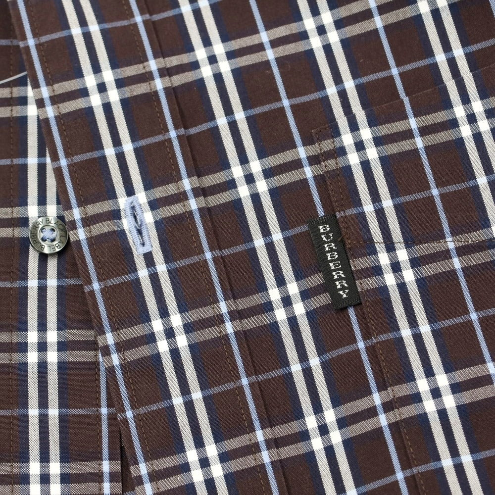 [Used] Burberry Black Label BURBERRY BLACK LABEL Cotton Check Button-down Casual Shirt Brown x Navy [Size 2] [BRW] [S/S/A/W] [Condition Rank B] ​​[Men&