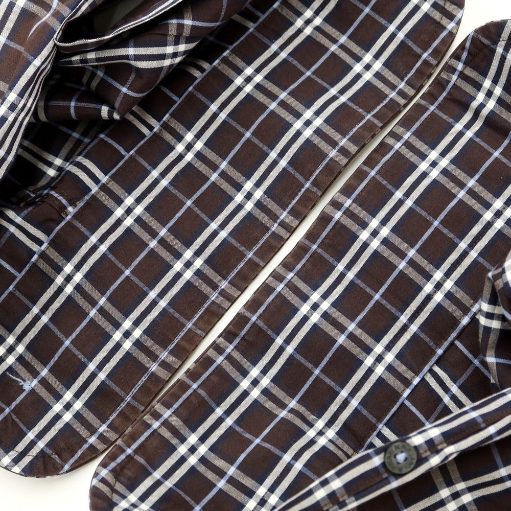 [Used] Burberry Black Label BURBERRY BLACK LABEL Cotton Check Button-down Casual Shirt Brown x Navy [Size 2] [BRW] [S/S/A/W] [Condition Rank B] ​​[Men&