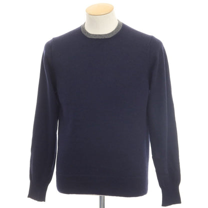 [Used] CRUCIANI Cashmere Crew Neck Pullover Knit Navy x Grey [Size 44] [NVY] [A/W] [Condition Rank B] ​​[Men&