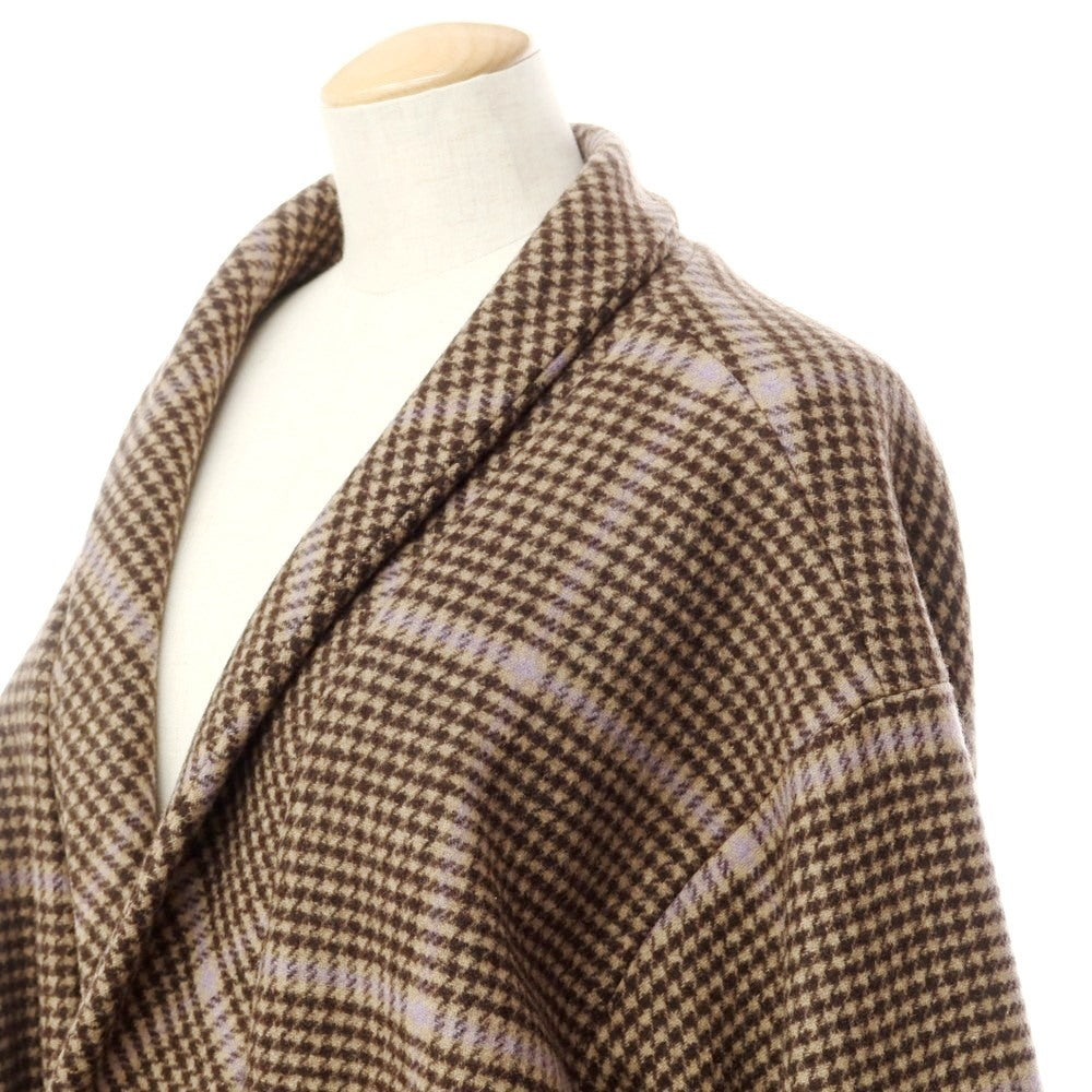 [Used] ATHA Wool Nylon Check Gown Coat Brown Beige x Dark Brown [Size F] [BRW] [A/W] [Condition Rank B] ​​[Unisex] [768884]
 [DPD]