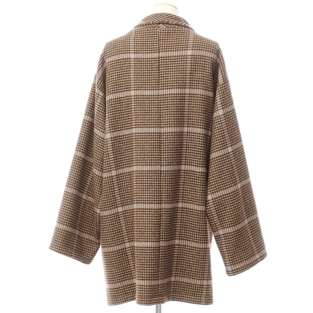 [Used] ATHA Wool Nylon Check Gown Coat Brown Beige x Dark Brown [Size F] [BRW] [A/W] [Condition Rank B] ​​[Unisex] [768884]
 [DPD]