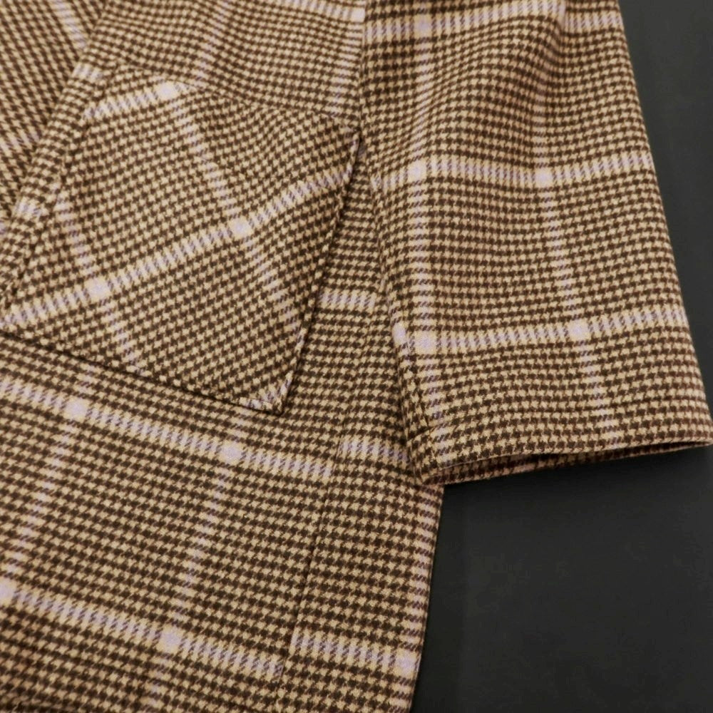 [Used] ATHA Wool Nylon Check Gown Coat Brown Beige x Dark Brown [Size F] [BRW] [A/W] [Condition Rank B] ​​[Unisex] [768884]
 [DPD]