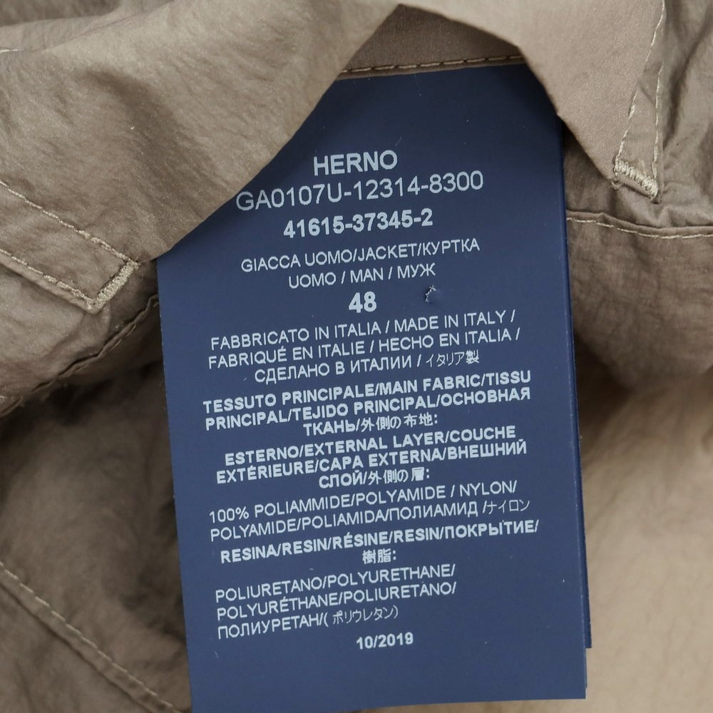 [Used] Herno Nylon Casual Jacket Warm Gray [48] [Condition Rank B] [Men&