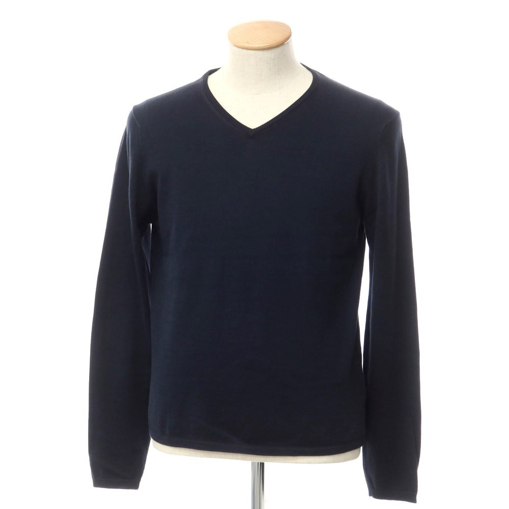 [Used] CRUCIANI Cotton V-neck pullover knit, navy [46] [Condition rank C] [Men&