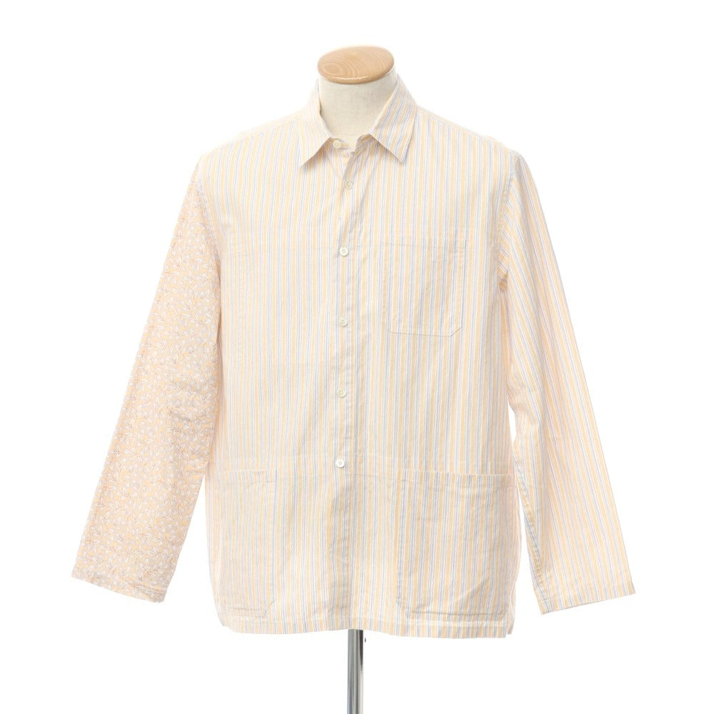 【中古】リバーバレイト REVERBERATE コットン ストライプ カジュアルシャツ オレンジxホワイト【サイズ38】【ORG】【S/S/A/W】【状態ランクB】【メンズ】【768892】