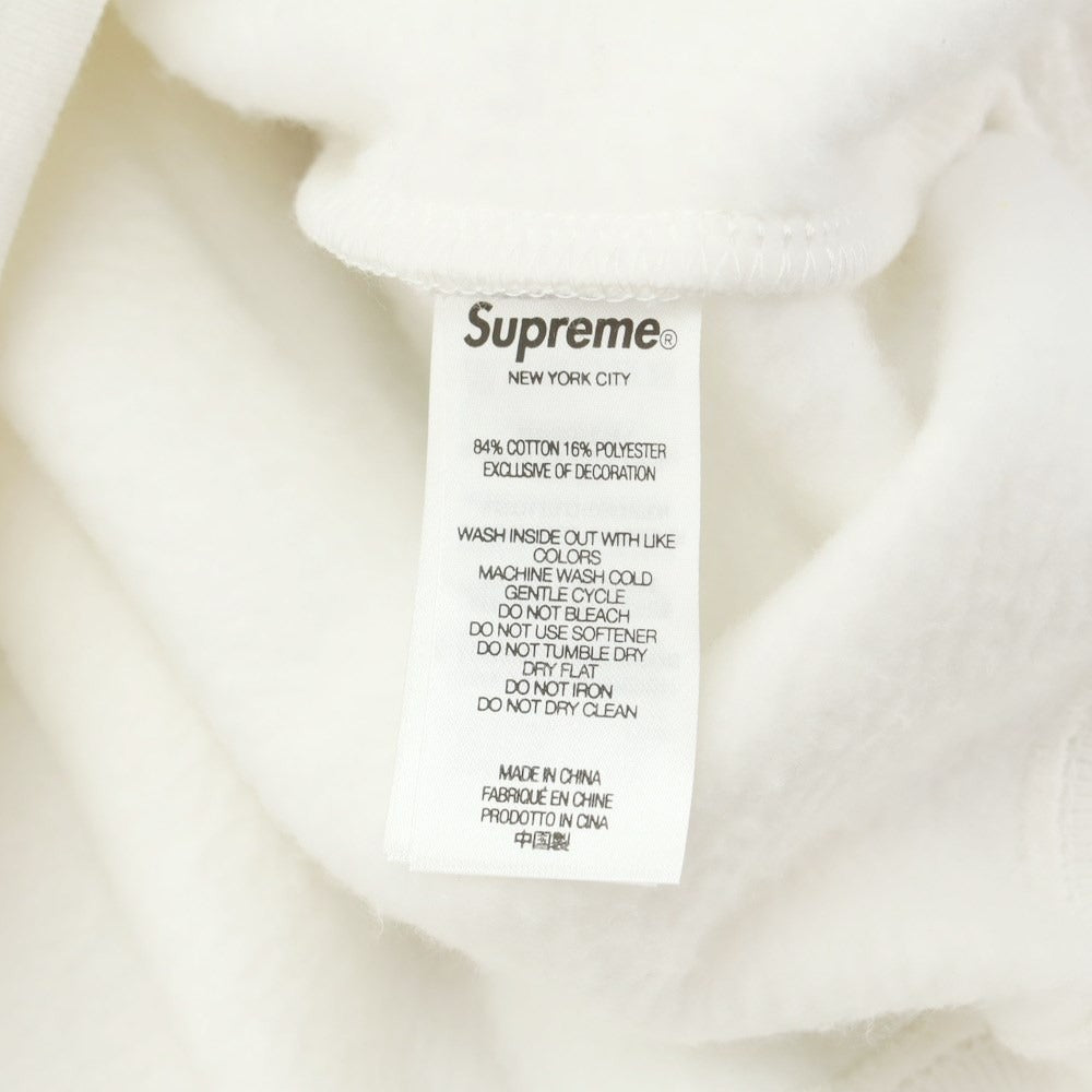 シュプリーム Supreme 2023年秋冬 Collegiate Patchwork Leather Hooded Sweatshirt コットンポリエステル プルオーバー パーカー ホワイト【サイズXL】【メンズ】