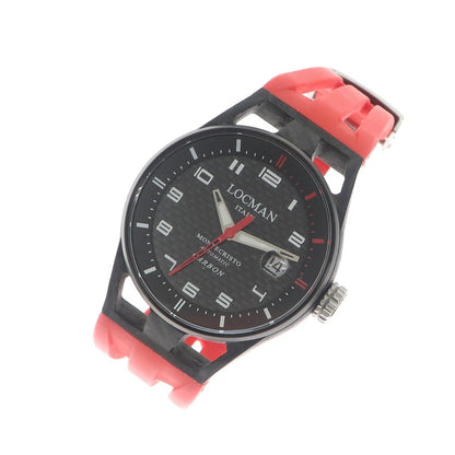 [Used] LOCMAN MONTECRISTO Carbon Titanium Wristwatch Black x Red [BLK] [S/S/A/W] [Condition Rank B] ​​[Men&