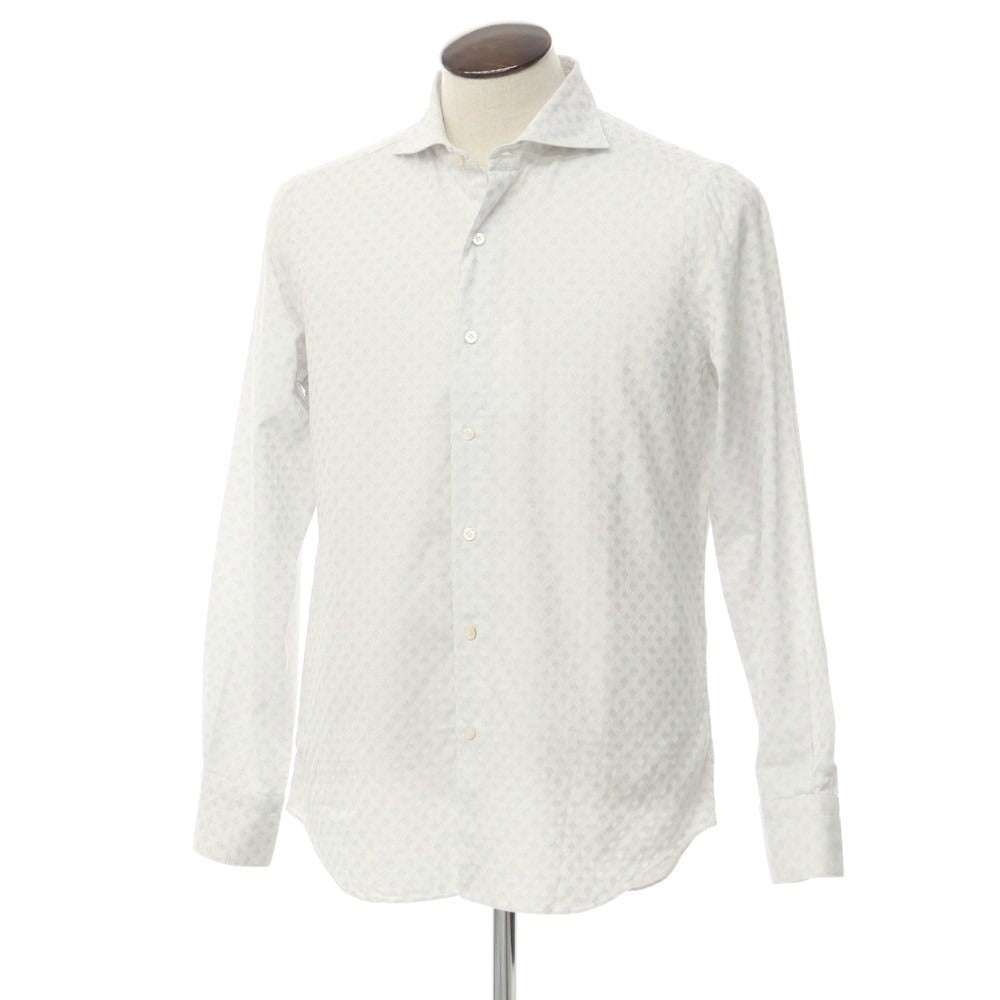 [Used] Finamore Cotton Horizontal Collar Casual Shirt White x Light Gray [Size 41] [WHT] [S/S/A/W] [Condition Rank B] ​​[Men&