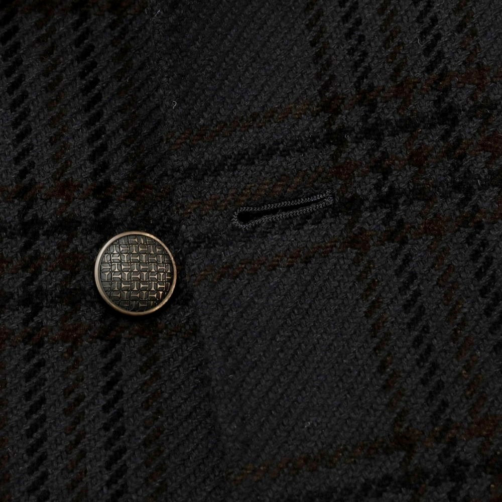 [Used] TAGLIATORE wool cotton check fur double-breasted coat in black [Size 46] [BLK] [A/W] [Condition Rank B] ​​[Men&