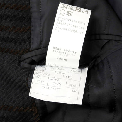 [Used] TAGLIATORE wool cotton check fur double-breasted coat in black [Size 46] [BLK] [A/W] [Condition Rank B] ​​[Men&