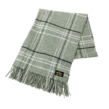 [Used] Glen Prince Cashmere Check Fringe Scarf Sage Green [GRN] [A/W] [Condition Rank B] ​​[Unisex] [768796]
