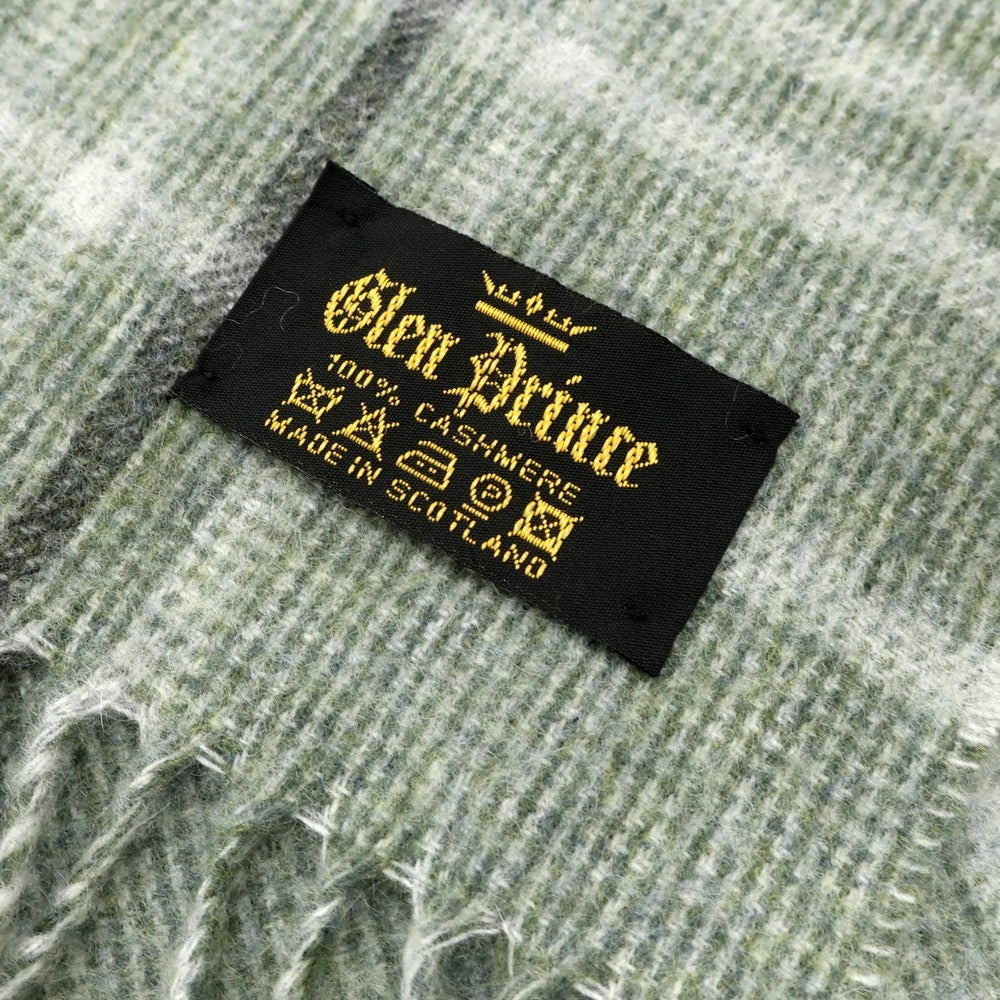 [Used] Glen Prince Cashmere Check Fringe Scarf Sage Green [GRN] [A/W] [Condition Rank B] ​​[Unisex] [768796]
