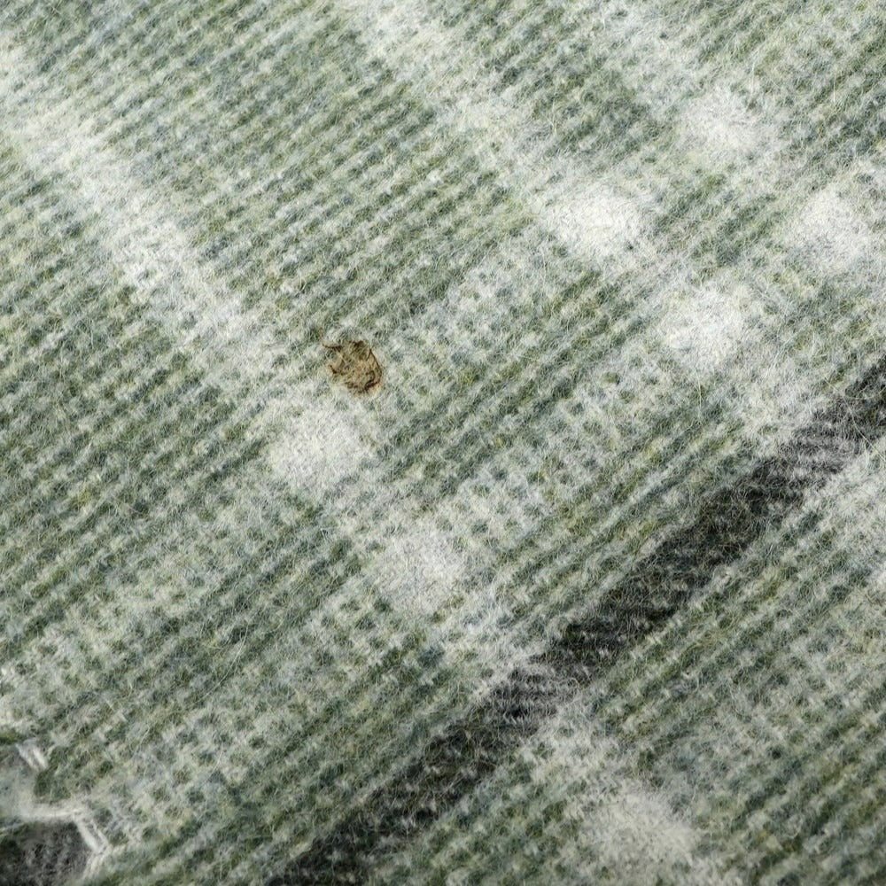 [Used] Glen Prince Cashmere Check Fringe Scarf Sage Green [GRN] [A/W] [Condition Rank B] ​​[Unisex] [768796]
