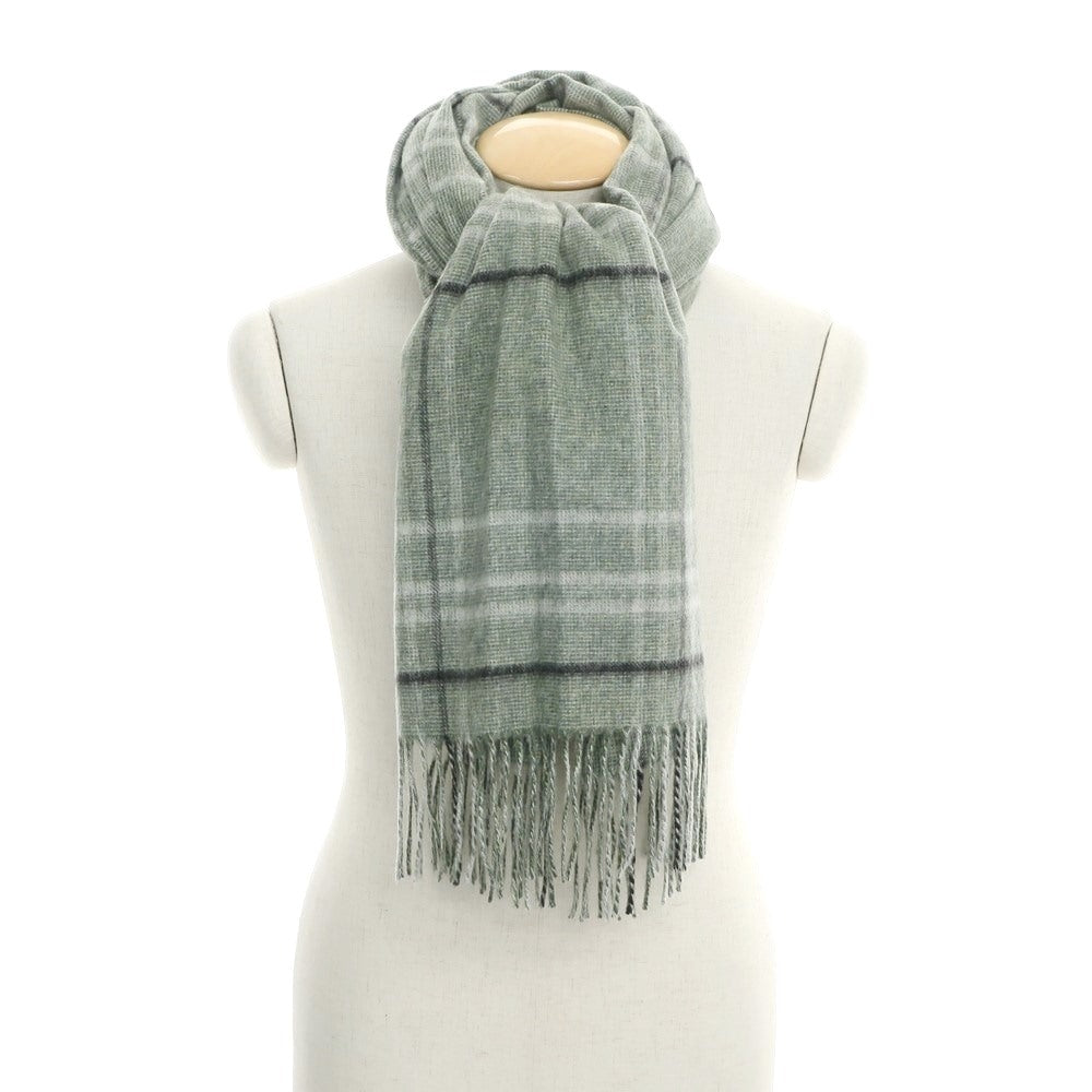 [Used] Glen Prince Cashmere Check Fringe Scarf Sage Green [GRN] [A/W] [Condition Rank B] ​​[Unisex] [768796]