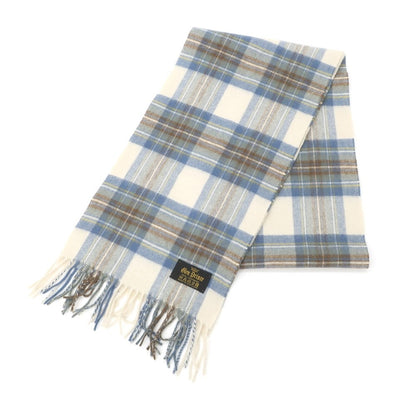 [Used] Glen Prince Cashmere Check Fringe Scarf Beige x Blue [BEI] [A/W] [Condition Rank B] ​​[Unisex] [768796]