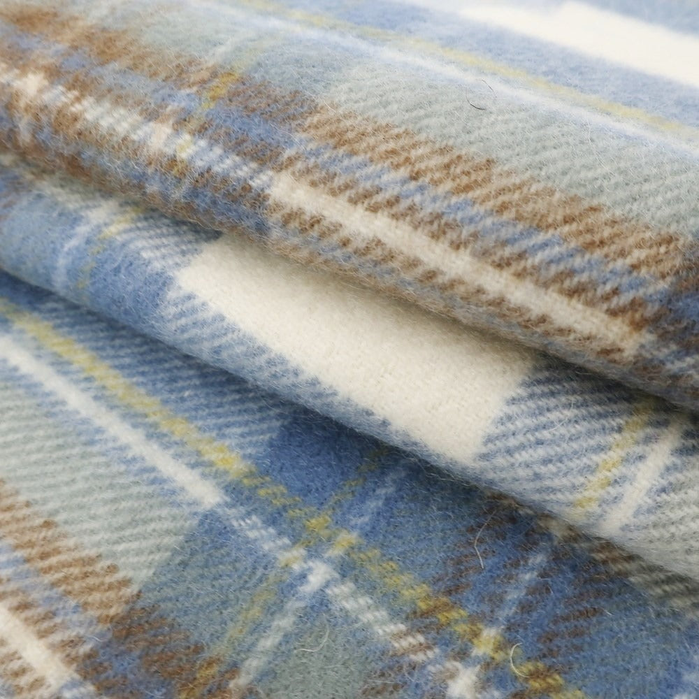 [Used] Glen Prince Cashmere Check Fringe Scarf Beige x Blue [BEI] [A/W] [Condition Rank B] ​​[Unisex] [768796]