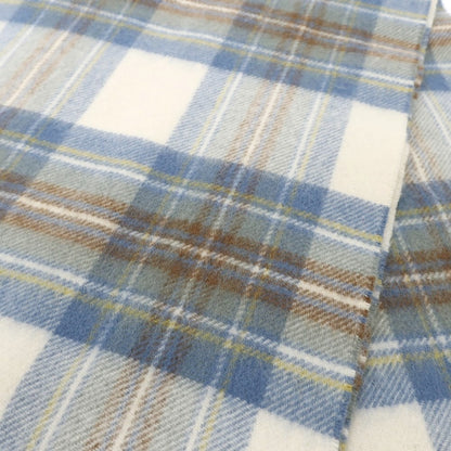 [Used] Glen Prince Cashmere Check Fringe Scarf Beige x Blue [BEI] [A/W] [Condition Rank B] ​​[Unisex] [768796]