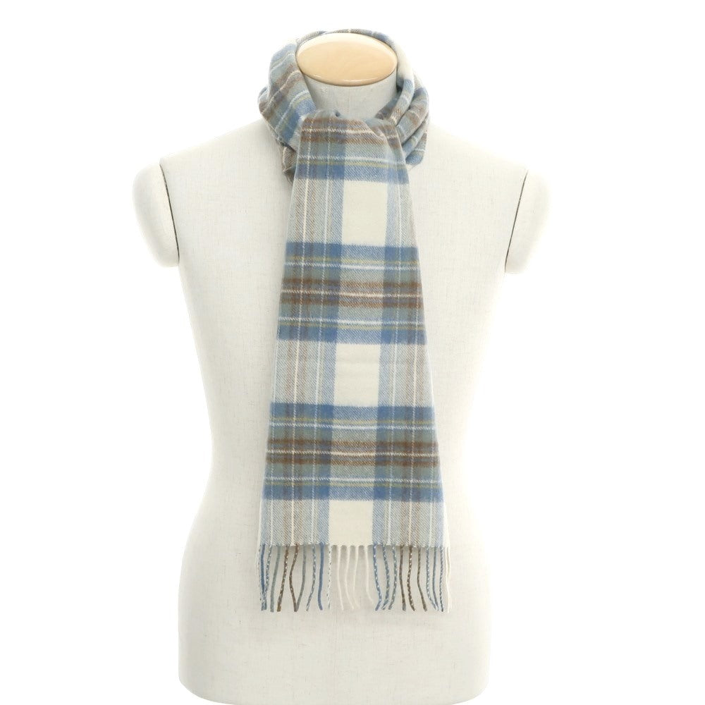 [Used] Glen Prince Cashmere Check Fringe Scarf Beige x Blue [BEI] [A/W] [Condition Rank B] ​​[Unisex] [768796]