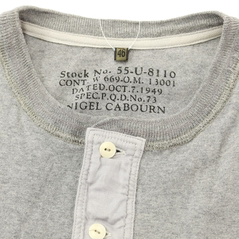 [Used] Nigel Cabourn Henry Neck Short Sleeve T-Shirt Gray [46] [Condition Rank B] [Men&