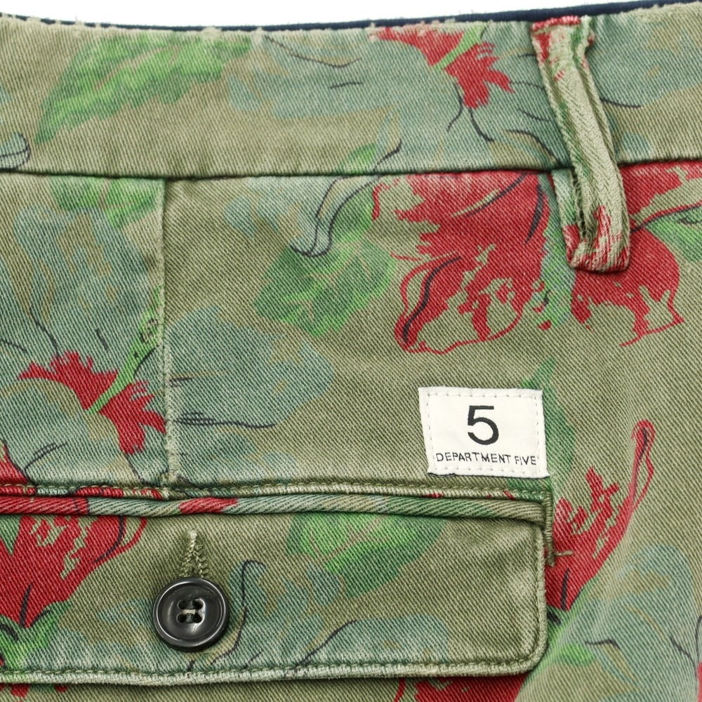 [Used] Department 5 Cotton Botanical Pattern Casual Slacks Pants Olive [33] [Condition Rank C] [Men&