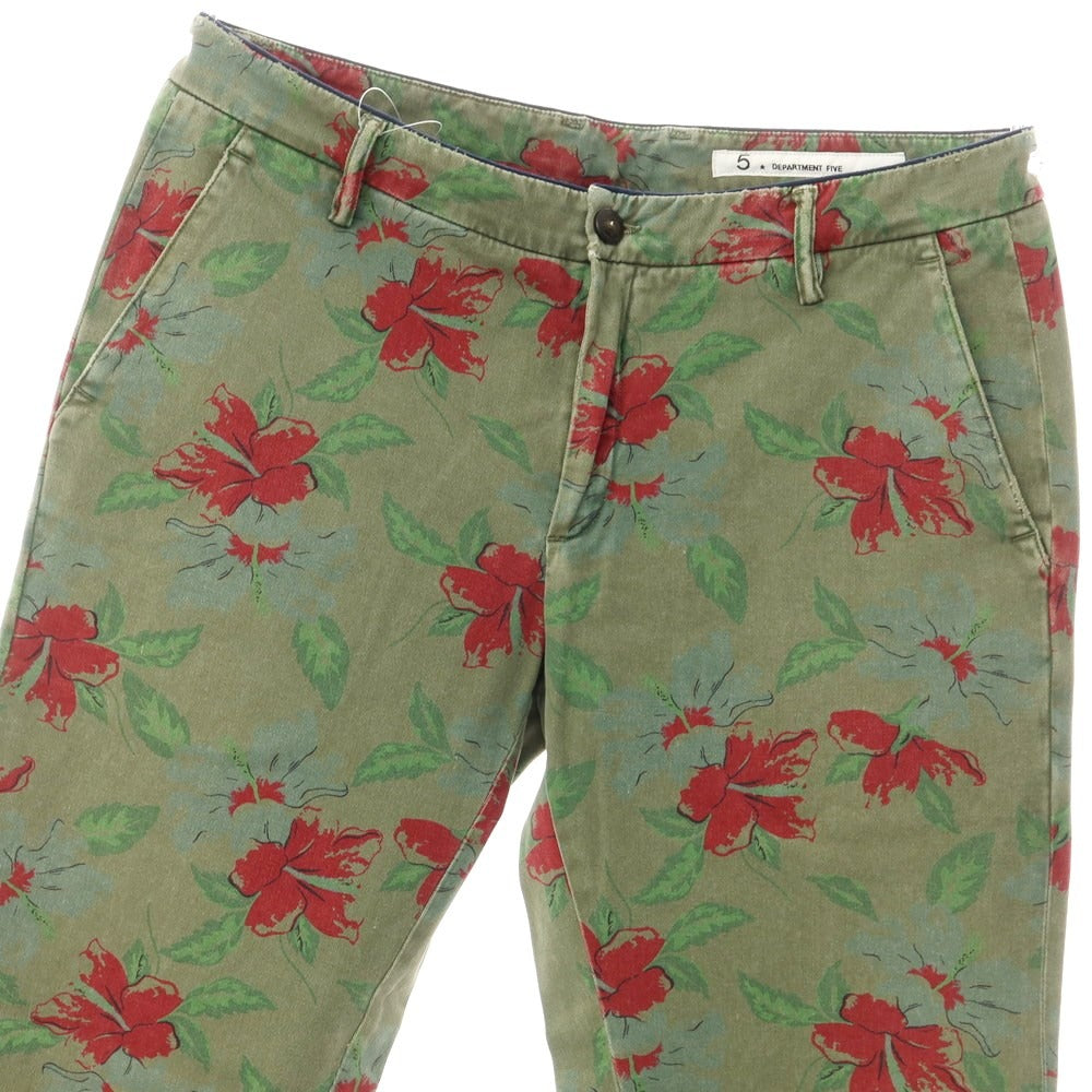 [Used] Department 5 Cotton Botanical Pattern Casual Slacks Pants Olive [33] [Condition Rank C] [Men&