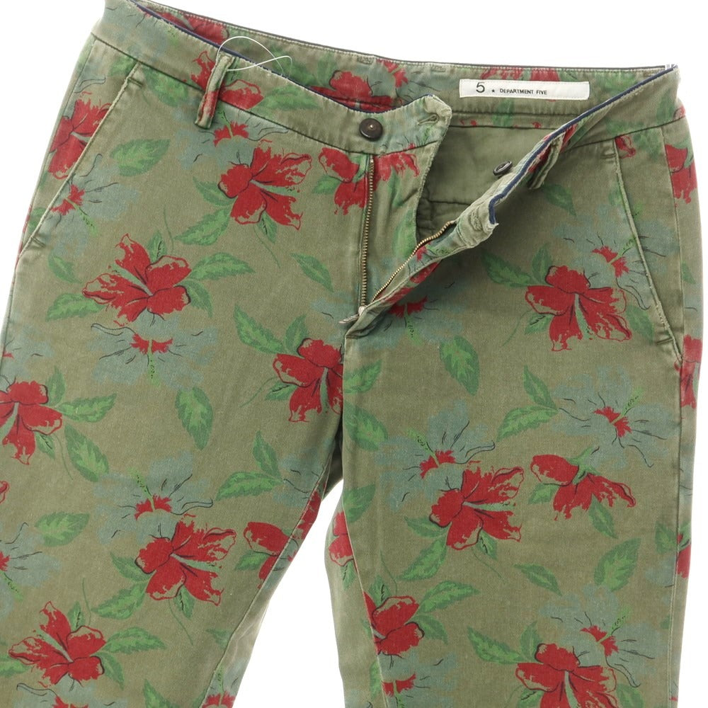 [Used] Department 5 Cotton Botanical Pattern Casual Slacks Pants Olive [33] [Condition Rank C] [Men&