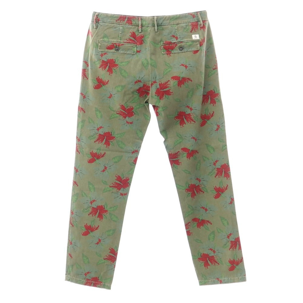 [Used] Department 5 Cotton Botanical Pattern Casual Slacks Pants Olive [33] [Condition Rank C] [Men&