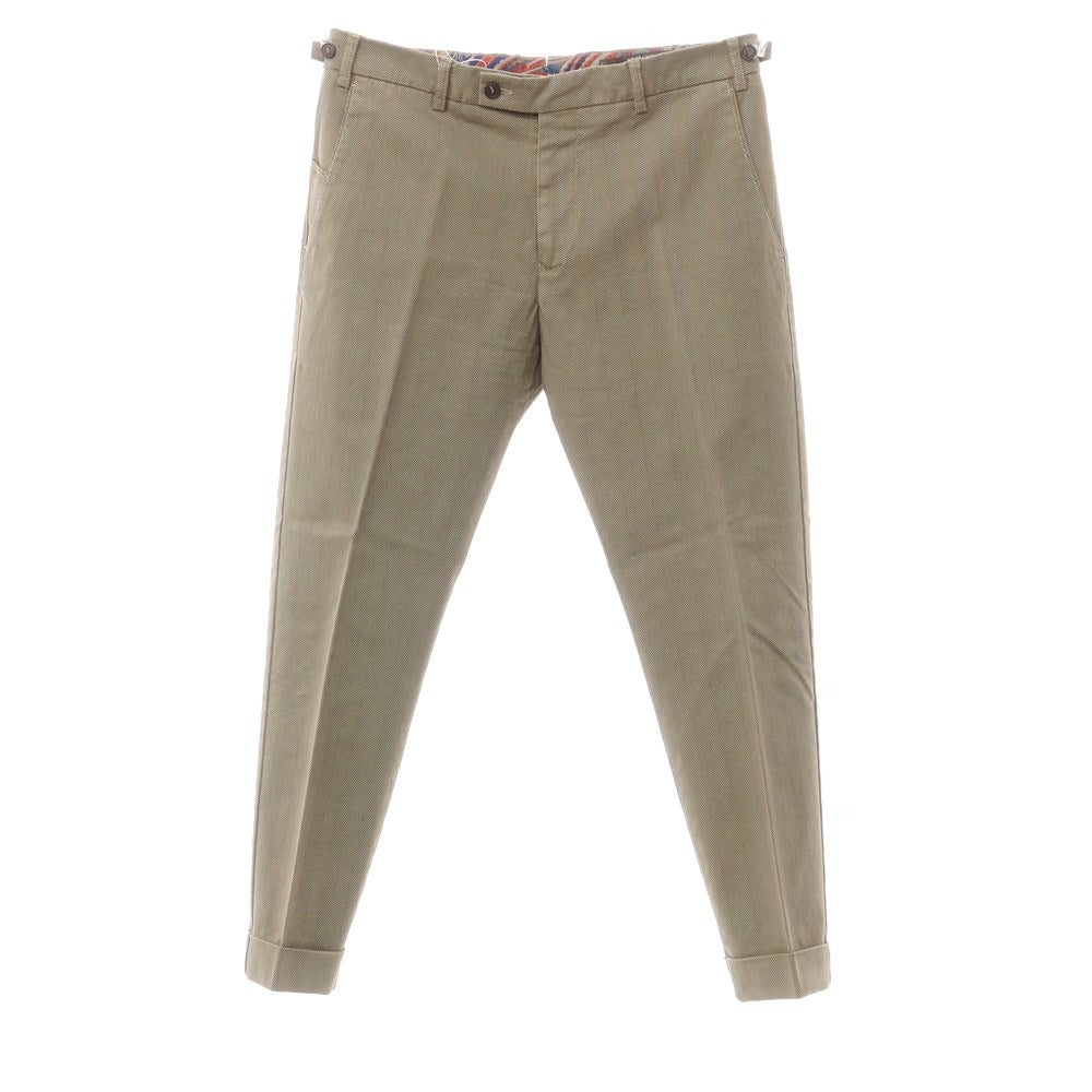 [Used] BERWICH Cotton Herringbone Casual Slacks Pants Olive x Light Gray [48] [Condition Rank B] [Men&