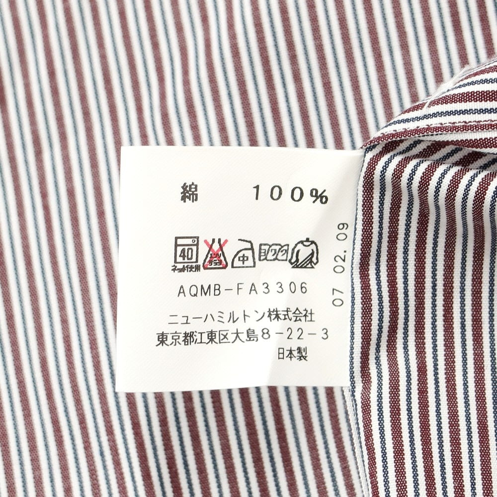 [Used] Aquascutum Cotton Striped Regular Collar Casual Shirt White x Brown [Size 43-80] [BRW] [S/S/A/W] [Condition Rank A] [Men&