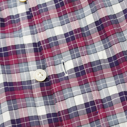 [Used] Finamore Cotton Check Horizontal Collar Casual Shirt Purple x Gray x White [Size 39] [PUP] [S/S] [Condition Rank C] [Men&