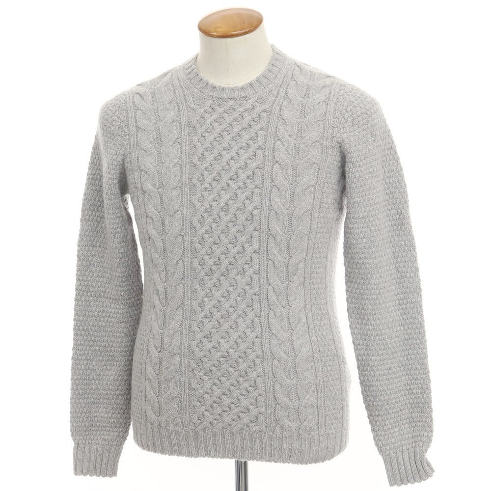 [Used] Drumohr mid-gauge wool crew neck knit, light grey [size 48] [GRY] [A/W] [Condition: C] [Men&