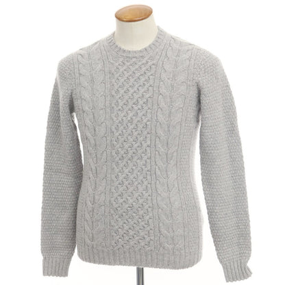 [Used] Drumohr mid-gauge wool crew neck knit, light grey [size 48] [GRY] [A/W] [Condition: C] [Men&