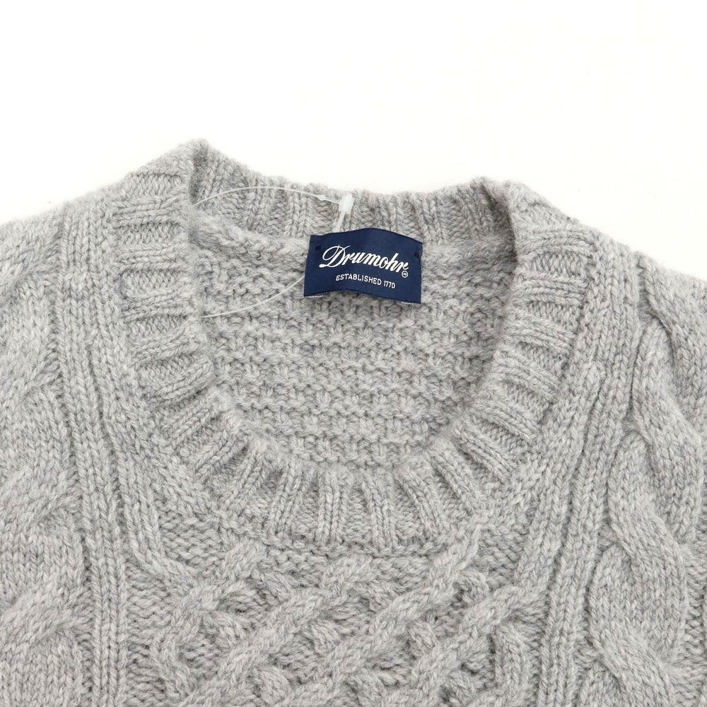 [Used] Drumohr mid-gauge wool crew neck knit, light grey [size 48] [GRY] [A/W] [Condition: C] [Men&