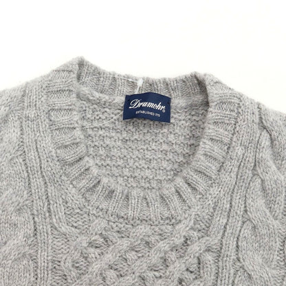 [Used] Drumohr mid-gauge wool crew neck knit, light grey [size 48] [GRY] [A/W] [Condition: C] [Men&