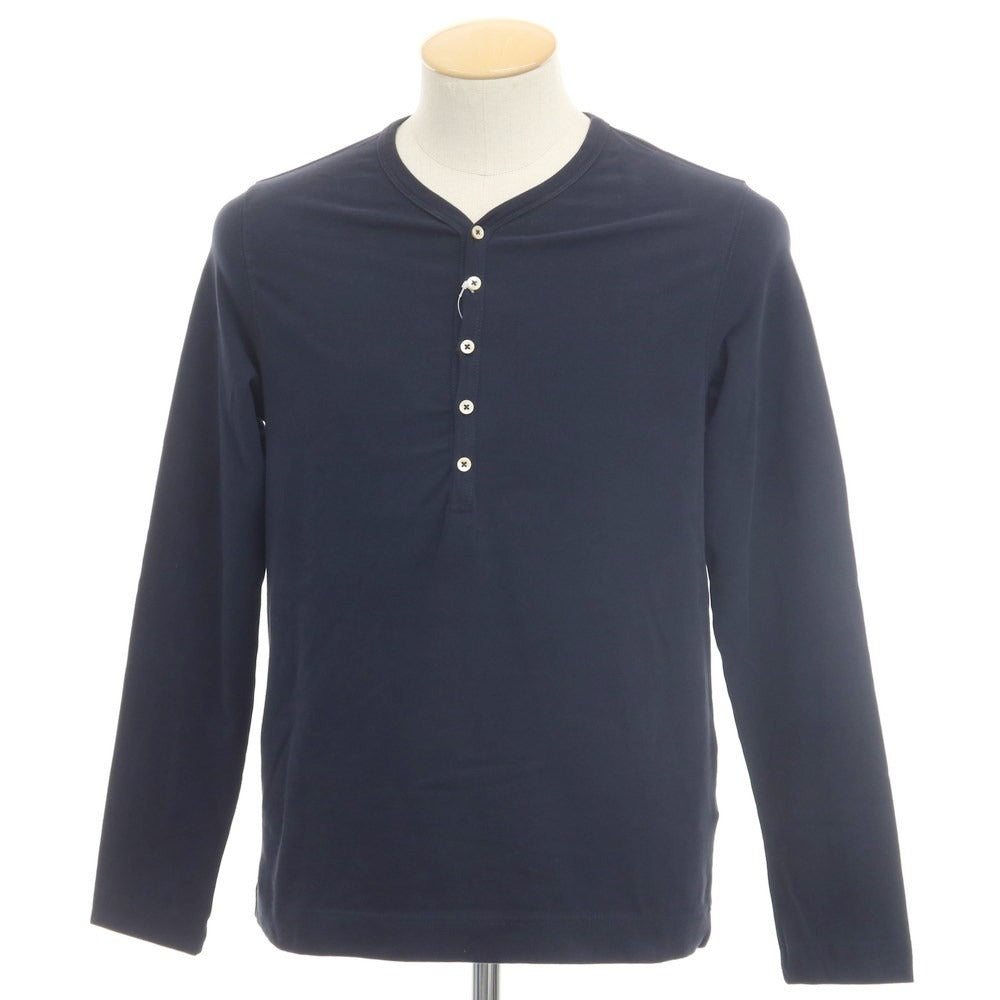 【中古】チルコロ1901 CIRCOLO 1901 ストレッチコットン ヘンリ―ネック 長袖Tシャツ ネイビー【サイズXS】【NVY】【S/S/A/W】【状態ランクB】【メンズ】【768897】