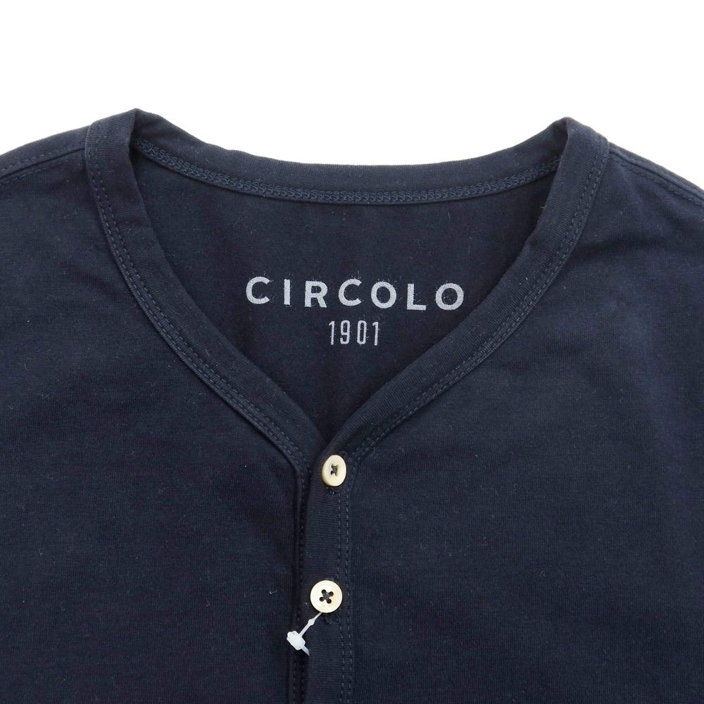 [Used] CIRCOLO 1901 Stretch Cotton Henry Neck Long Sleeve T-Shirt Navy [Size XS] [NVY] [S/S/A/W] [Condition Rank B] ​​[Men&