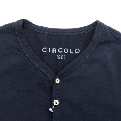 [Used] CIRCOLO 1901 Stretch Cotton Henry Neck Long Sleeve T-Shirt Navy [Size XS] [NVY] [S/S/A/W] [Condition Rank B] ​​[Men&