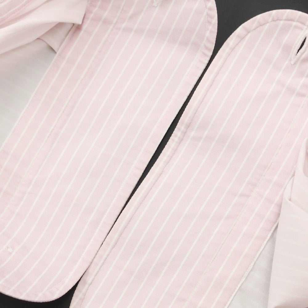 [Used] TRAIANO nylon polyester striped casual shirt, pink x white [Size 37] [PNK] [S/S/A/W] [Condition Rank C] [Men&