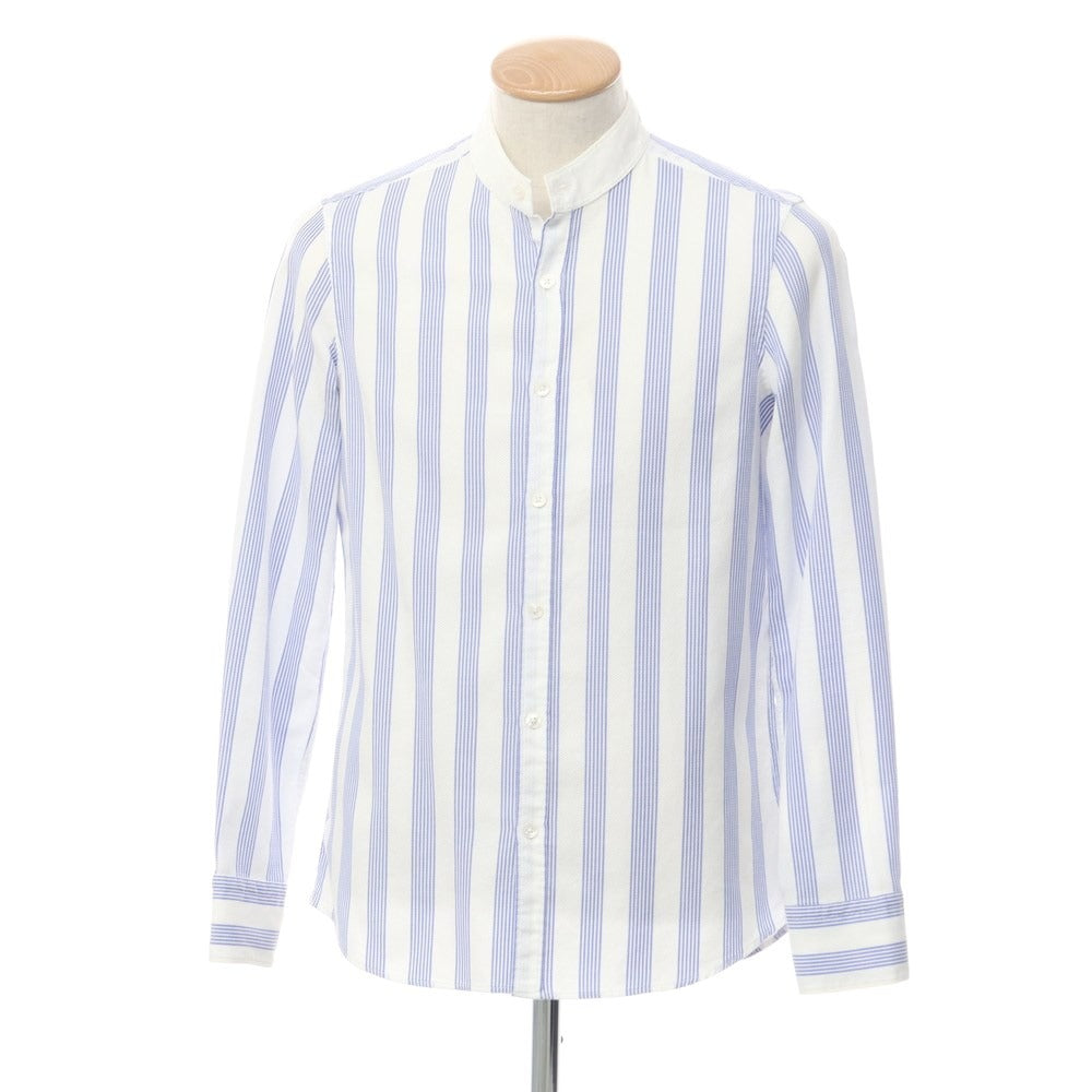 [Used] Bagutta Cotton Band Collar Casual Shirt White x Blue [Size 38] [WHT] [S/S/A/W] [Condition Rank C] [Men&