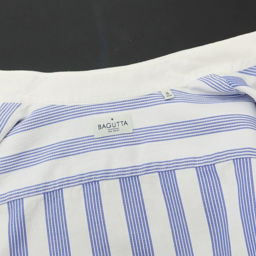 [Used] Bagutta Cotton Band Collar Casual Shirt White x Blue [Size 38] [WHT] [S/S/A/W] [Condition Rank C] [Men&