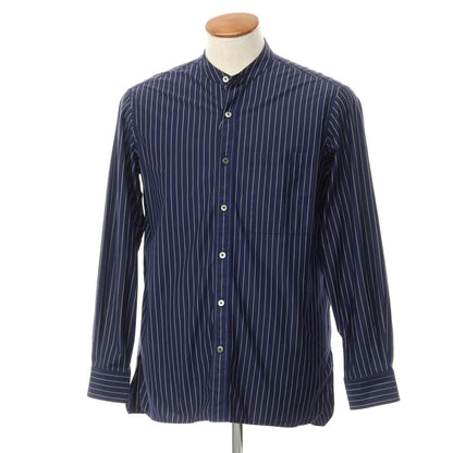 [Used] ESTNATION Cotton polyester striped band collar casual shirt, navy x light yellow [Size M] [NVY] [S/S/A/W] [Condition rank B] ​​[Men&