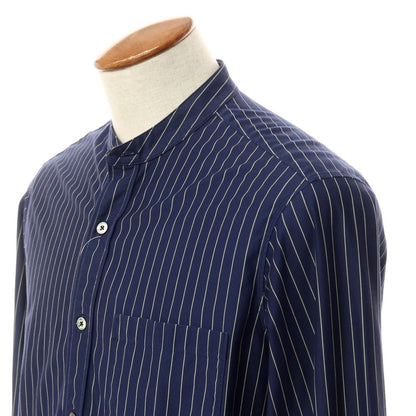 [Used] ESTNATION Cotton polyester striped band collar casual shirt, navy x light yellow [Size M] [NVY] [S/S/A/W] [Condition rank B] ​​[Men&