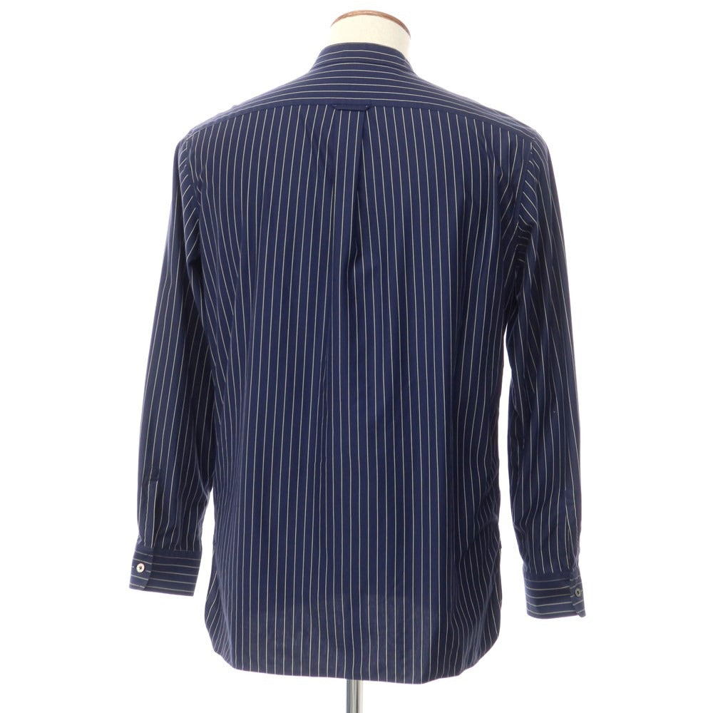[Used] ESTNATION Cotton polyester striped band collar casual shirt, navy x light yellow [Size M] [NVY] [S/S/A/W] [Condition rank B] ​​[Men&